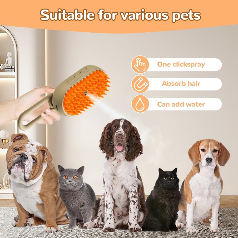 🐶🐱 Cepillo Automático a Vapor 3 en 1