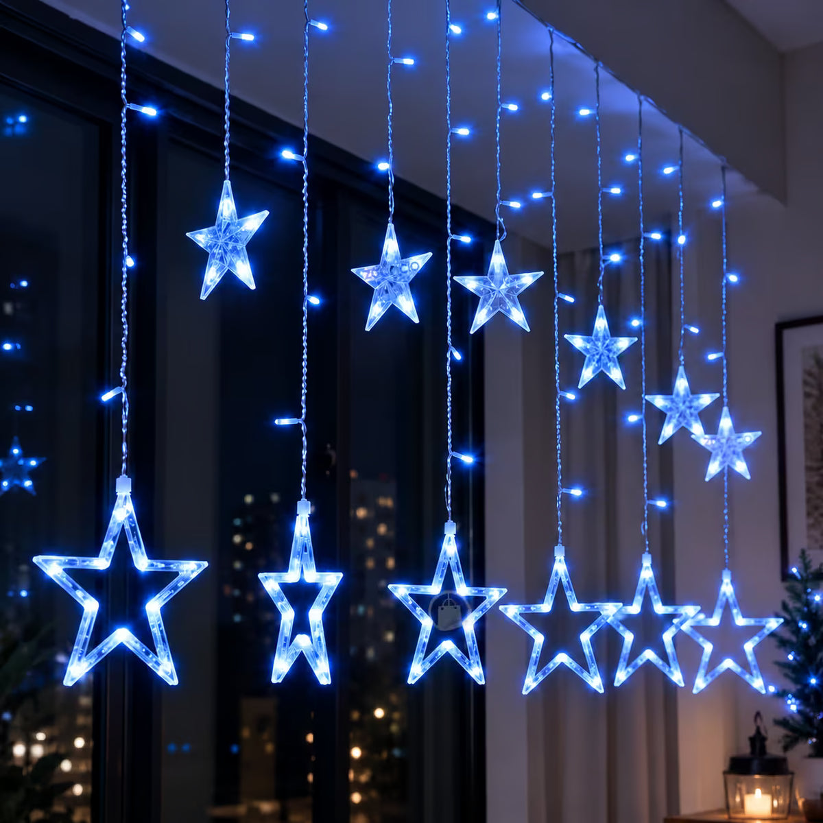 ✨⭐ CORTINA DE LUCES LED PUNTA ESTRELLA | 3 Y 6 METROS PARA UNA DECORACIÓN MÁGICA 🎄