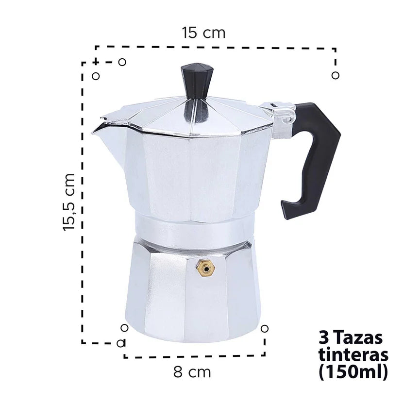 ☕ Cafetera Italiana Moka 3 Tazas