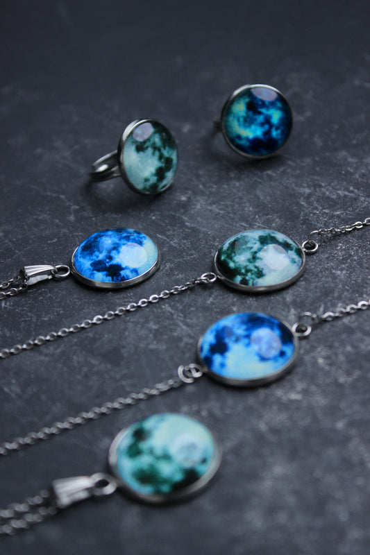 🌙 Set Luna – Collar + Pulsera que Brillan en la Oscuridad