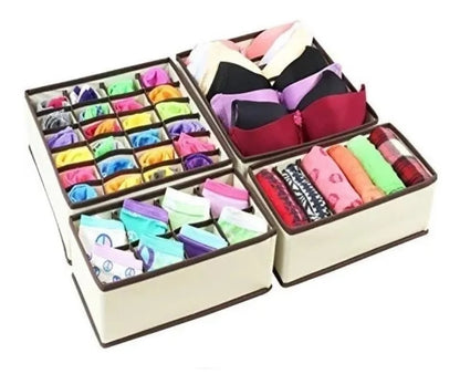 🧦✨ Organizador de Ropa Interior y Medias – Set x4 Divisores de Cajón