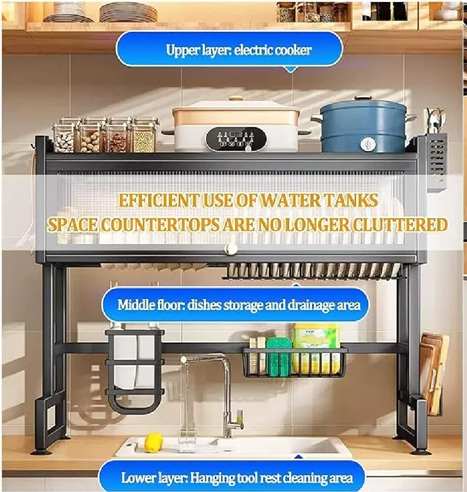 🍽️✨ Escurridor de Platos con Almacenamiento para Puerta de Armario