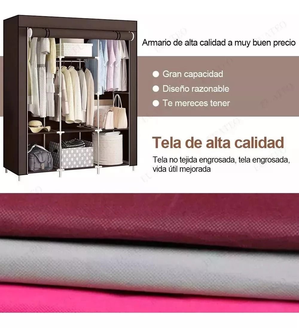 Combo Armario 3 Puestos + Zapatero Metálico 6 Niveles – Organización Total para tu Hogar