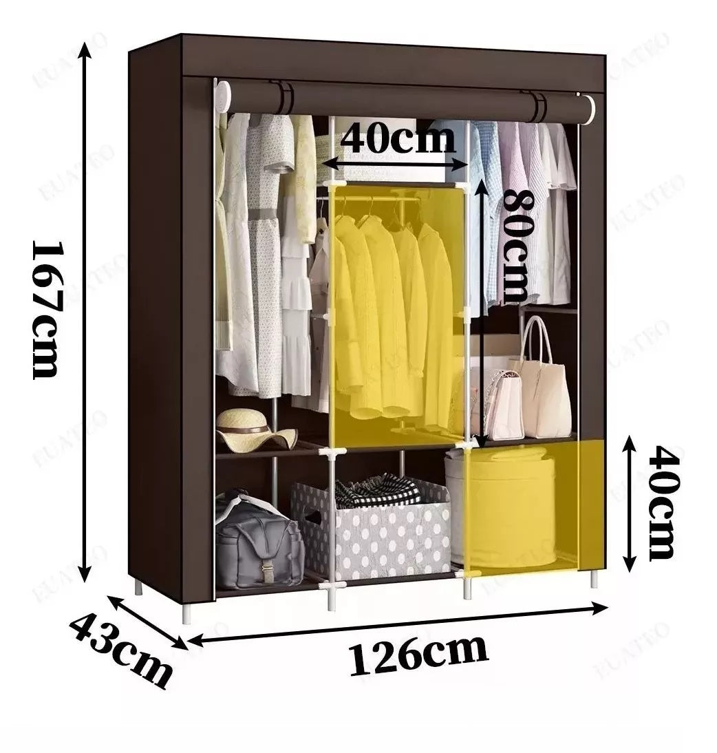 Combo Armario 3 Puestos + Zapatero Metálico 6 Niveles – Organización Total para tu Hogar