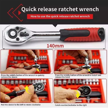 🔧🛠 Juego de Copas Ratchet 46 Piezas