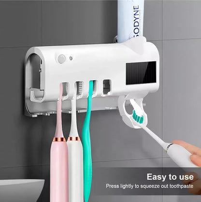 Dispensador de Crema Dental + Soporte Esterilizador de Cepillos UV