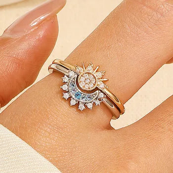 ☀️🌙✨ ANILLOS SOL Y LUNA ECLIPSE PAREJA 2X1 – SIEMPRE CONECTADOS ✨🌙☀️