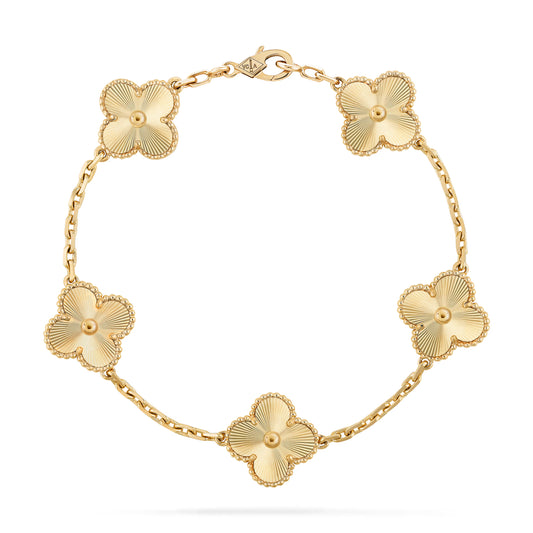 ✨🍀 PULSERA VINTAGE TRÉBOL DORADA 🍀✨ 🎁 Incluye Hermosa Caja de Regalo 🎁