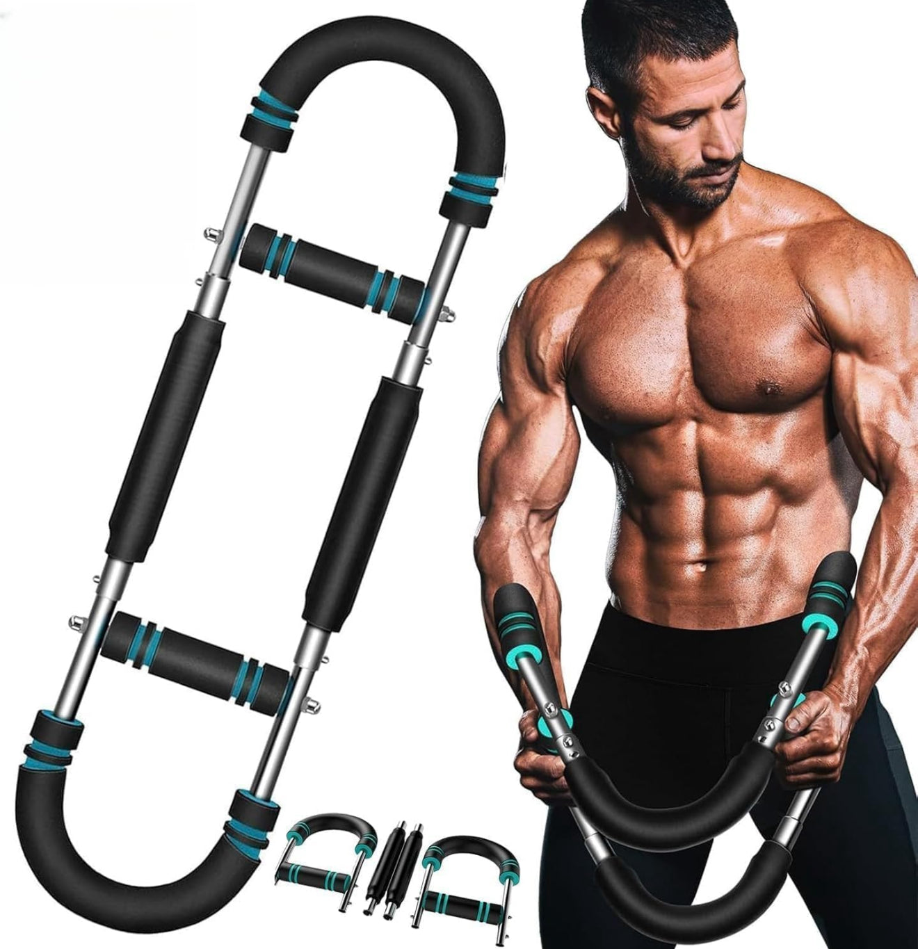 🏋️‍♂️ Barra de Ejercicio Multifuncional para Brazos y Pecho – Portátil y Ajustable