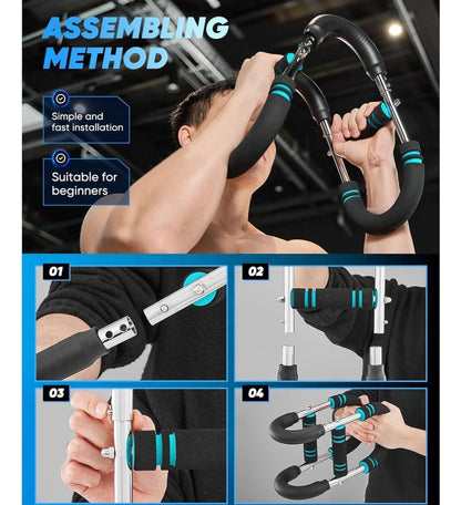 🏋️‍♂️ Barra de Ejercicio Multifuncional para Brazos y Pecho – Portátil y Ajustable