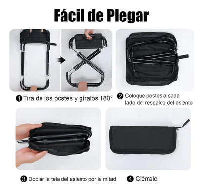 🏕️✨ SILLA PLEGABLE PORTÁTIL MULTIUSOS – COMODIDAD DONDE QUIERAS ✨🏕️