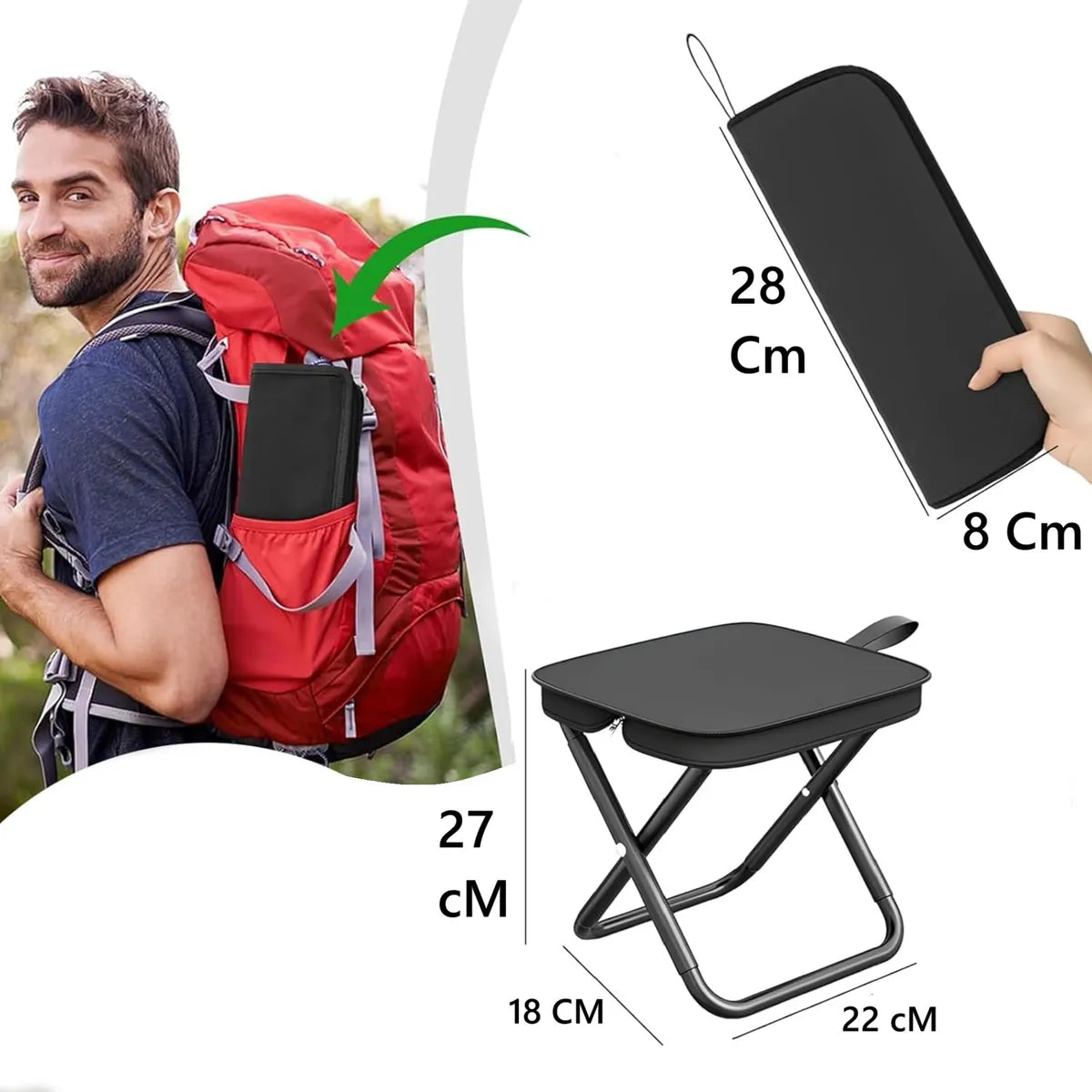 🏕️✨ SILLA PLEGABLE PORTÁTIL MULTIUSOS – COMODIDAD DONDE QUIERAS ✨🏕️