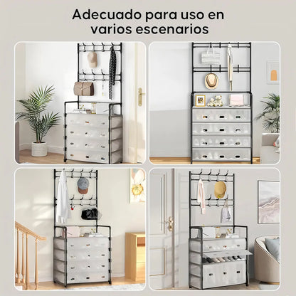 👟🧥 Zapatero + Perchero Organizador 4 Niveles