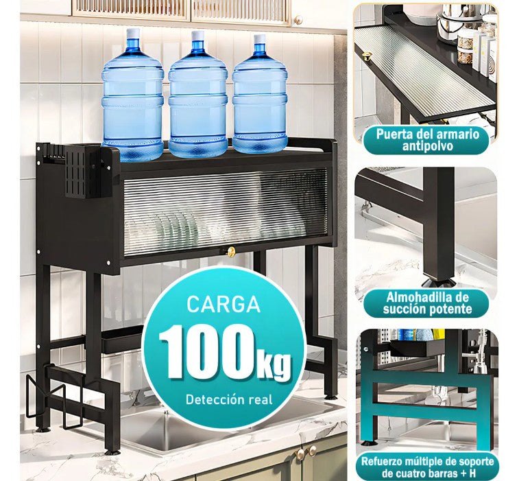 🍽️✨ Escurridor de Platos con Almacenamiento para Puerta de Armario