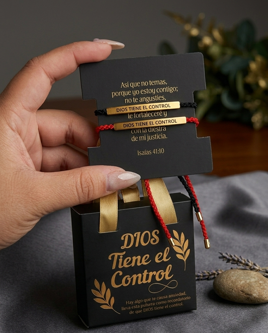 🙏✨ PULSERAS “DIOS TIENE EL CONTROL” 2X1 – FE, PROTECCIÓN Y CALMA TODOS LOS DÍAS ✨🙏