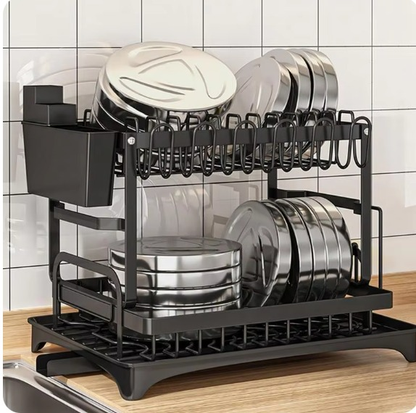 ✨🍽️ ESCURRIDOR DE PLATOS DE 2 NIVELES – MÁS ESPACIO Y MENOS DESORDEN EN TU COCINA 🍽️✨