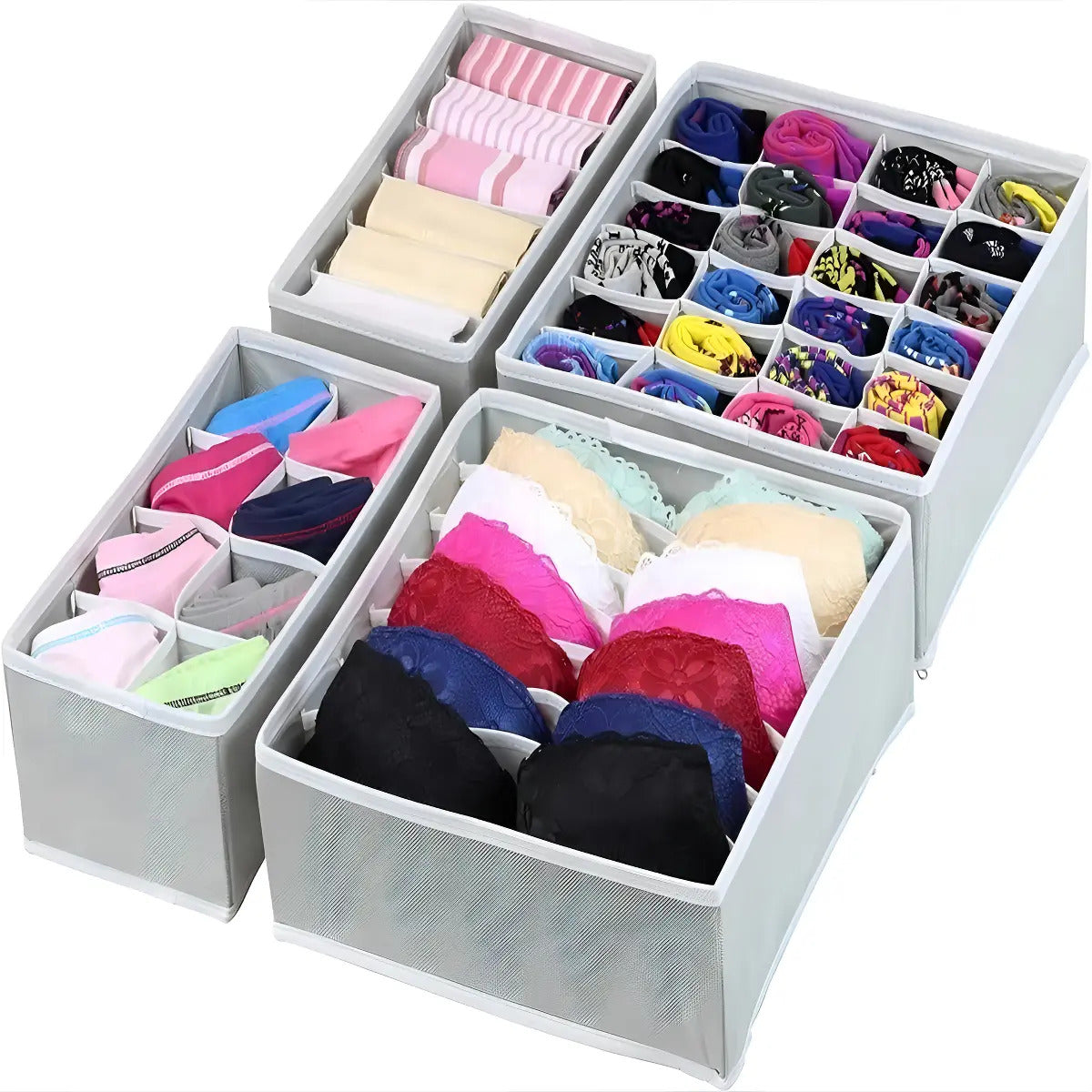 🧦 Organizador de Ropa Interior y Medias – Set x4 🎁 ¡Llévate 4 Organizadores en un solo Set!