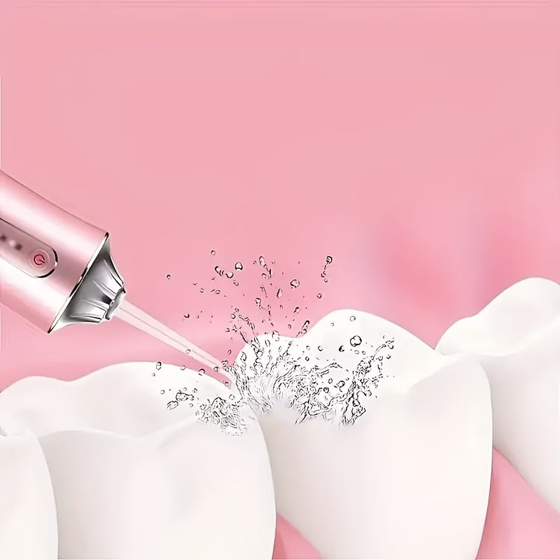 Irrigador Oral Recargable USB con 4 Boquillas 💦🦷 ✨ Consigue una limpieza bucal más profunda