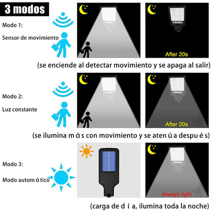 ☀️ LÁMPARA SOLAR CON SENSOR💡 Ilumina tus espacios exteriores automáticamente, sin cables y aprovechando la energía del sol
