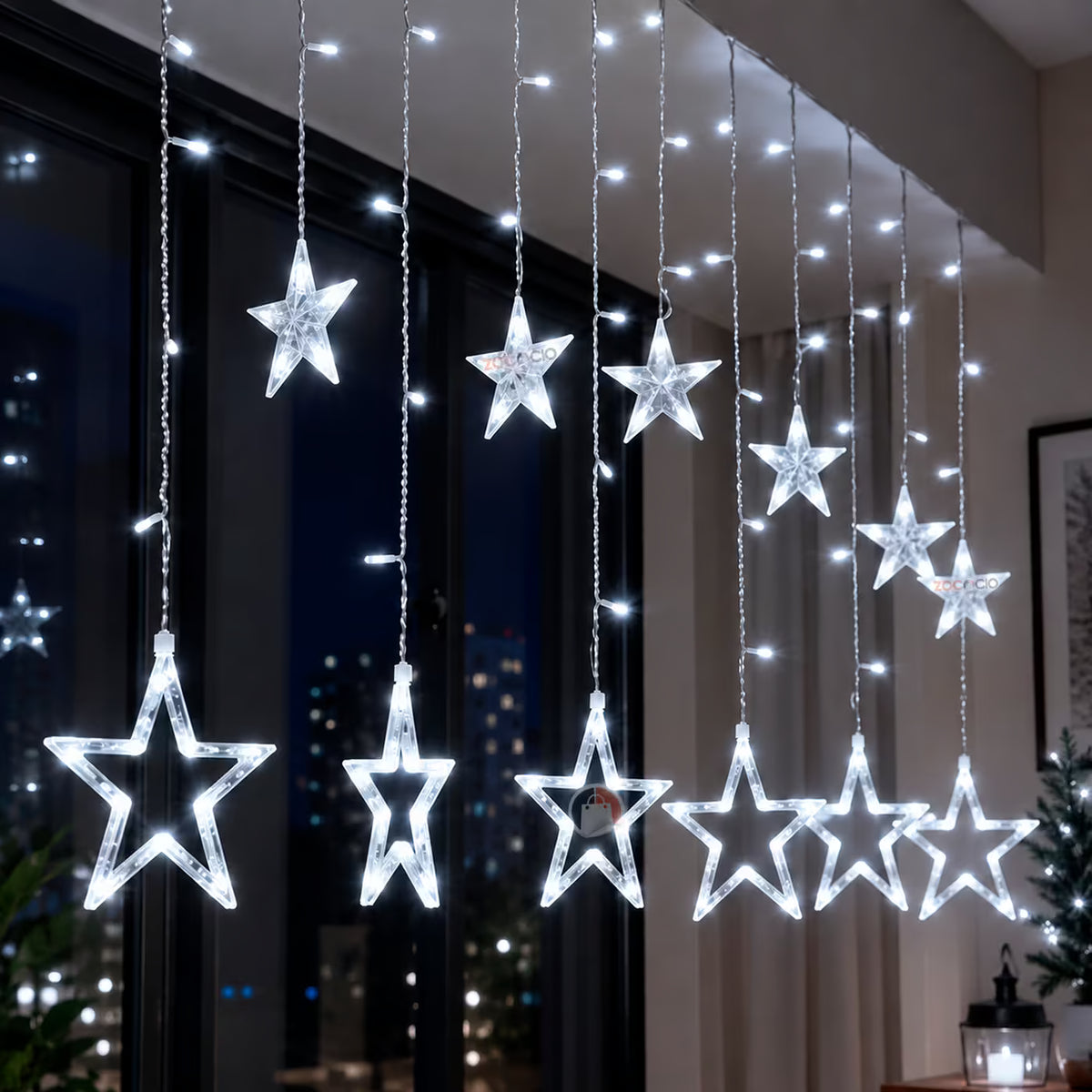 ✨⭐ CORTINA DE LUCES LED PUNTA ESTRELLA | 3 Y 6 METROS PARA UNA DECORACIÓN MÁGICA 🎄