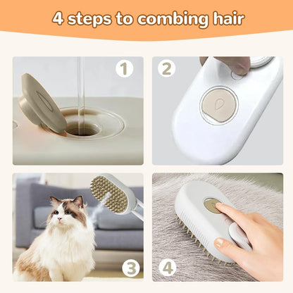 🐶🐱 Cepillo Automático a Vapor 3 en 1