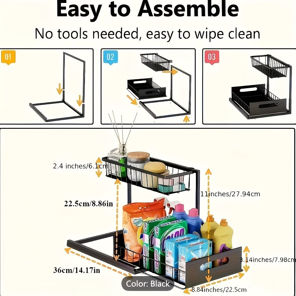 🏡✨ Organizador Deslizable de 2 Niveles ¡Aprovecha cada centímetro de tu cocina y mantén todo perfectamente organizado!