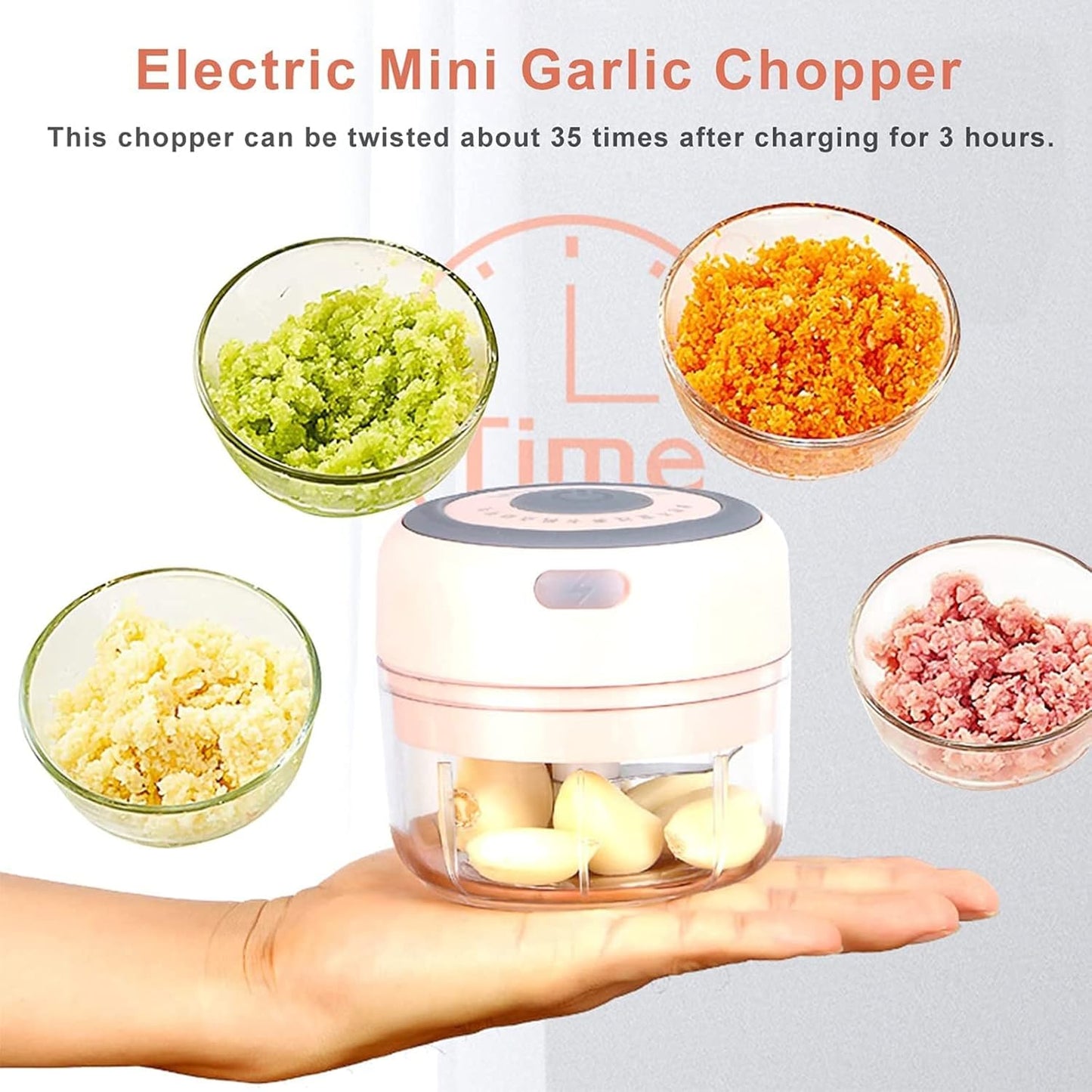 🧄 Picador Eléctrico Manual USB