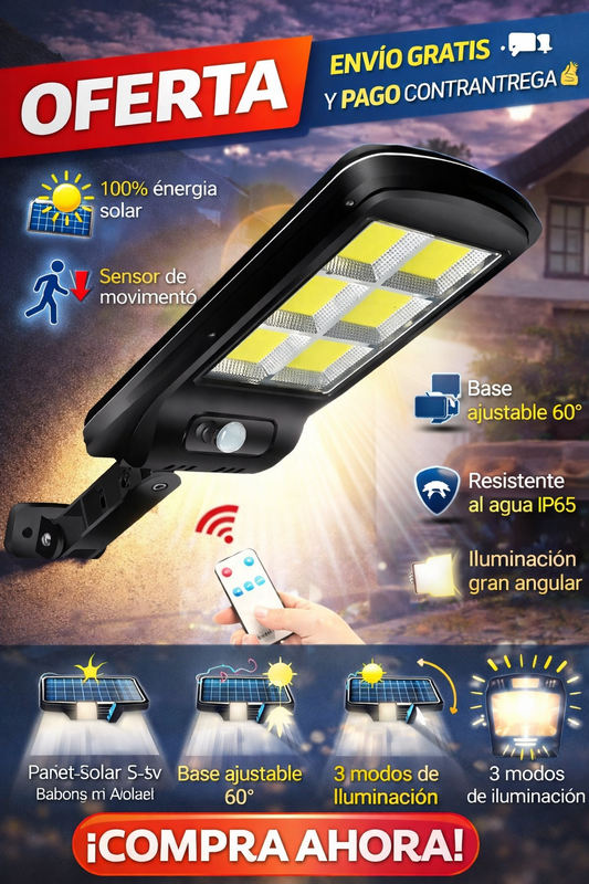 💡🌞 Lámpara Solar Con Sensro De Movimiento
