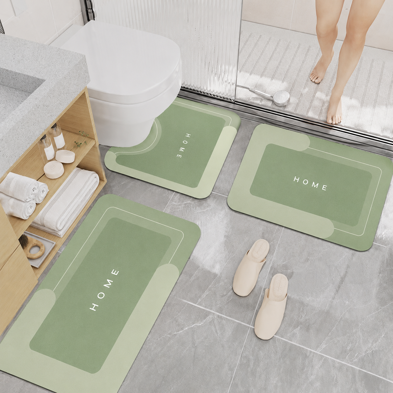 🚿 Set de 3 Tapetes Absorbentes de Diatomita ✨ Dale a tu hogar un toque de comodidad, limpieza y estilo