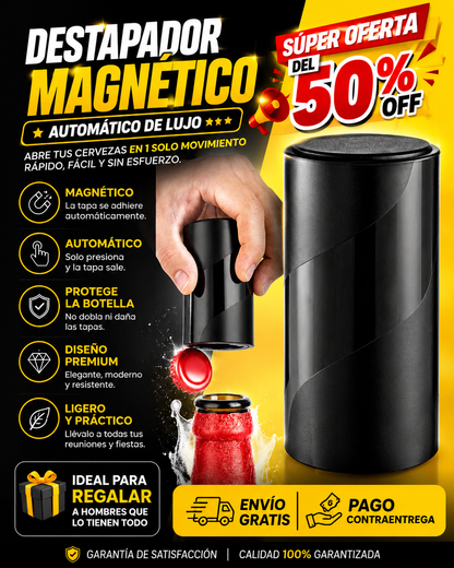 🍻 Destapador Magnético Automático de Lujo 🔥  ✨ La forma más rápida, divertida y elegante de abrir tus cervezas.