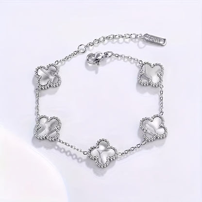 🍀 PULSERA TRÉBOL RODINADA + CAJA DE REGALO 🎁 ✨ Una joya elegante con un significado especial