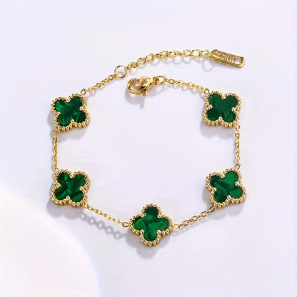 🍀 PULSERA TRÉBOL RODINADA + CAJA DE REGALO 🎁 ✨ Una joya elegante con un significado especial
