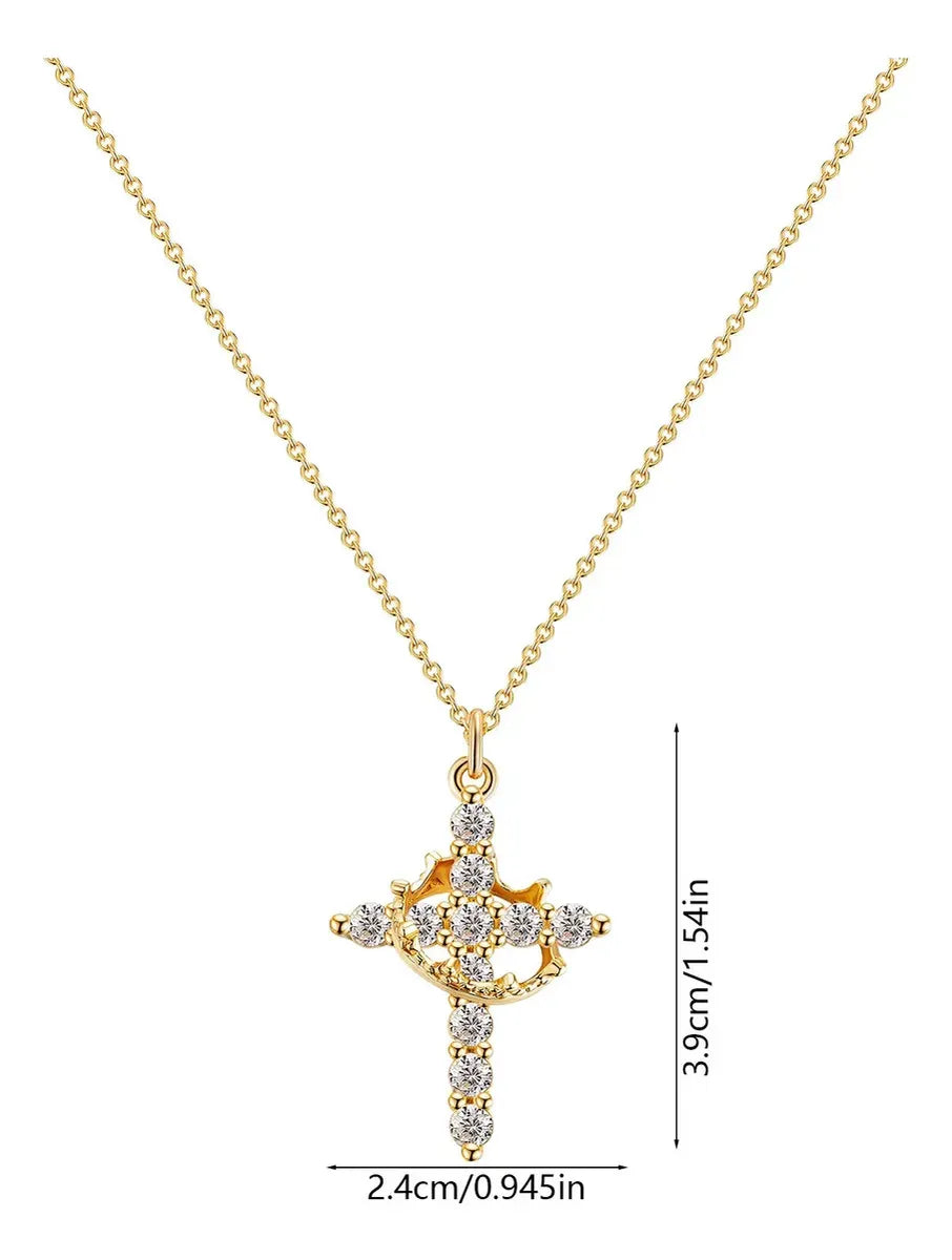 ✨✝️ Collar Cruz Corona Giratoria – Elegancia, Fe y Un Diseño Único Que Te Acompaña Siempre