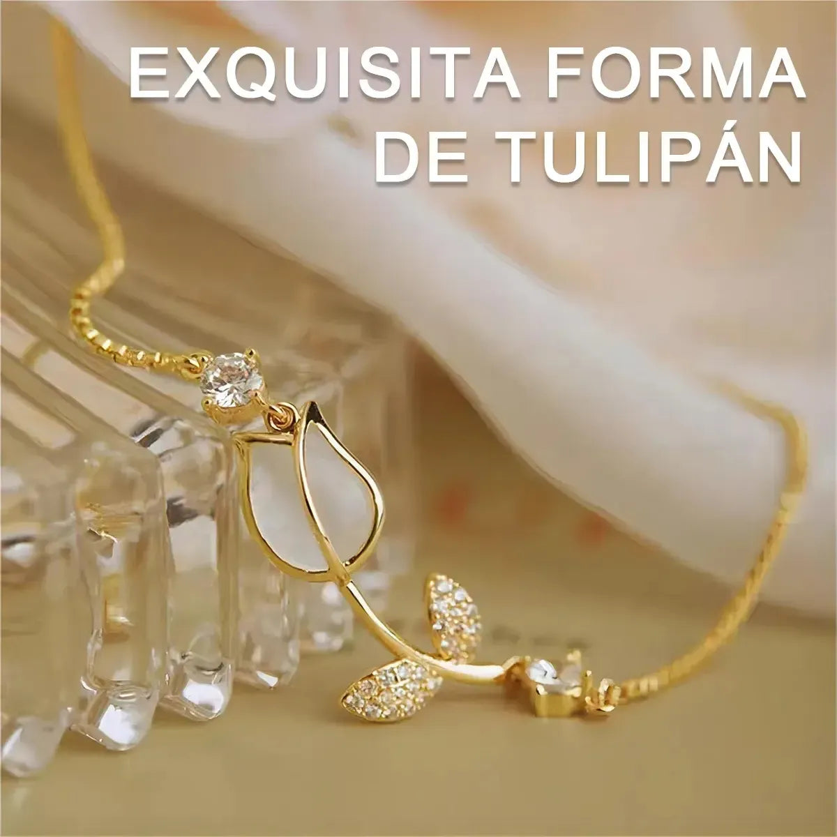 🌷 Pulsera Tulipán Blanca + Caja de Regalo 🎁 Un detalle elegante y delicado que hará sentir especial a esa persona que tanto quieres.
