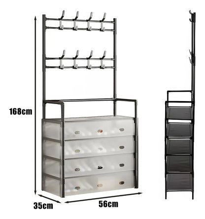 👟🧥 Zapatero + Perchero Organizador 4 Niveles
