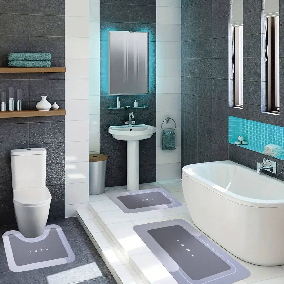 🚿 Set de 3 Tapetes Absorbentes de Diatomita ✨ Dale a tu hogar un toque de comodidad, limpieza y estilo