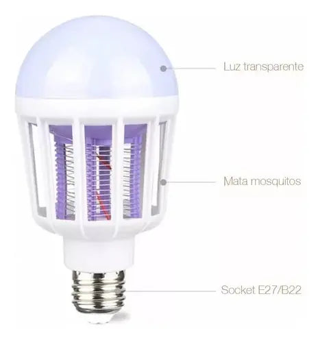 💡 Bombillo Luz LED 2 en 1 con Función Antimosquitos
