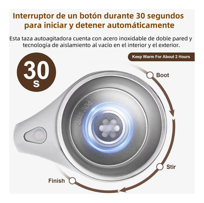 ☕✨ Taza Inoxidable Automezclable Recargable