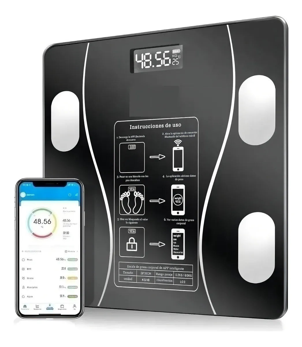 📊⚖️ BÁSCULA DIGITAL INTELIGENTE BLUETOOTH