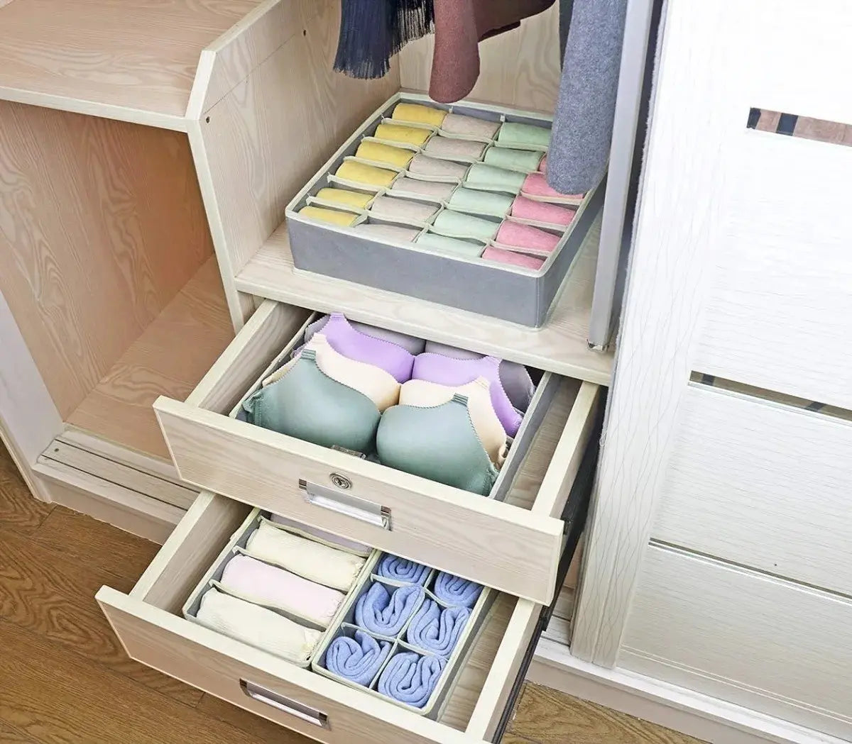 🧦 Organizador de Ropa Interior y Medias – Set x4 🎁 ¡Llévate 4 Organizadores en un solo Set!
