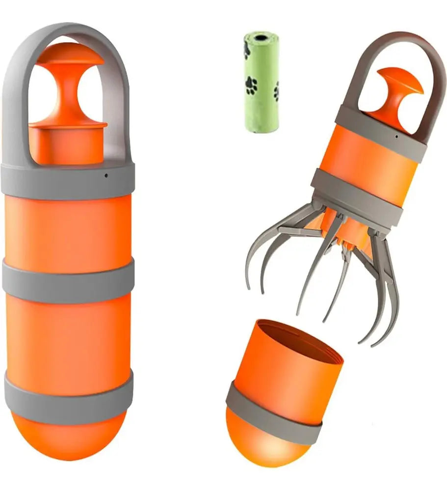 🐶🧡 Recogedor de Residuos para Mascotas 2 en 1 con Dispensador de Bolsas