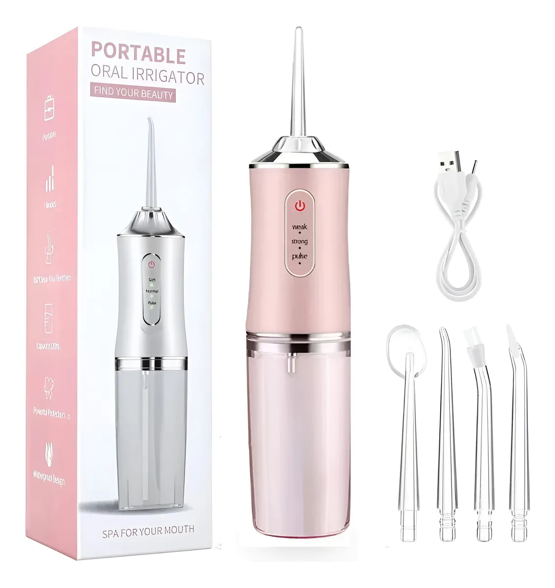Irrigador Oral Recargable 4 BOQUILLAS