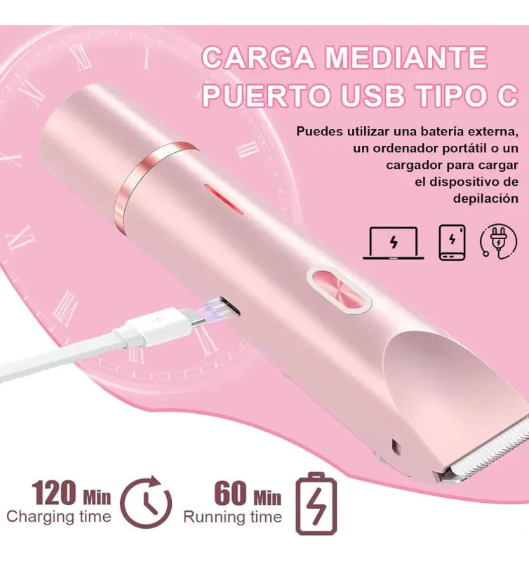 ✨ Depiladora Eléctrica Doble Cabezal 💜 Cuida tu piel de forma práctica con un solo dispositivo para rostro y cuerpo