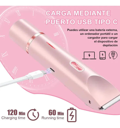 ✨ Depiladora Eléctrica Doble Cabezal 💜 Cuida tu piel de forma práctica con un solo dispositivo para rostro y cuerpo