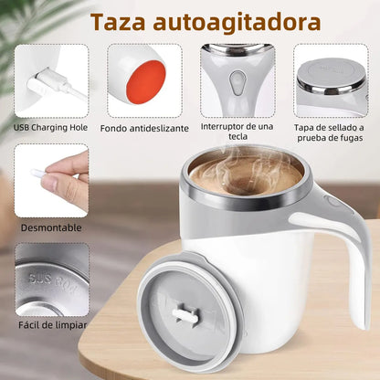☕✨ Taza Inoxidable Automezclable Recargable