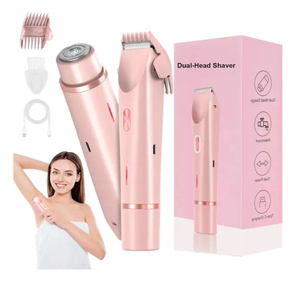 ✨ Depiladora Eléctrica Doble Cabezal 💜 Cuida tu piel de forma práctica con un solo dispositivo para rostro y cuerpo