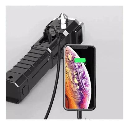 🔦🛠️ Linterna LED Martillo Multifuncional 8 en 1