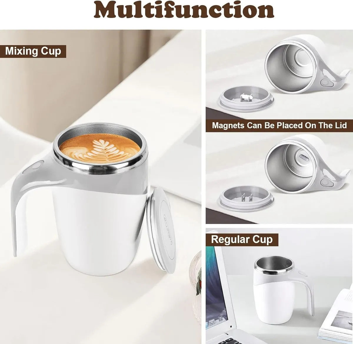 ☕✨ Taza Inoxidable Automezclable Recargable