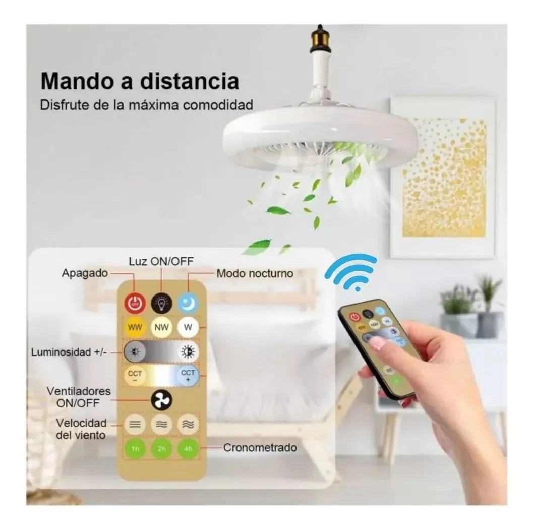 💡🌀LÁMPARA VENTILADOR 3 EN 1 CON CONTROL REMOTO