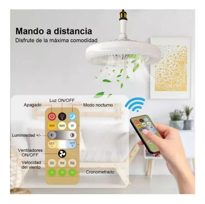 💡🌀LÁMPARA VENTILADOR 3 EN 1 CON CONTROL REMOTO